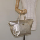 Salvatore Ferragamo Hand Bag Leather Champagne Gold Gold Auth bs27089-22