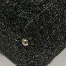 CHANEL Tote Bag Tweed Black Silver CC Auth bs27090-16