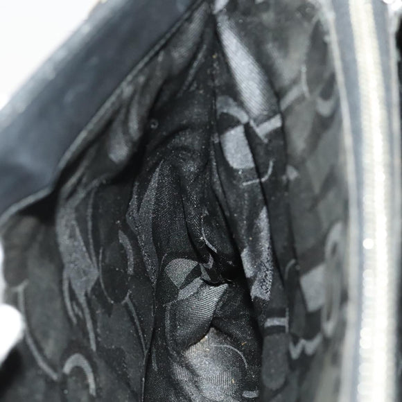 Salvatore Ferragamo Gancini Shoulder Bag Leather Black Silver Auth bs27093