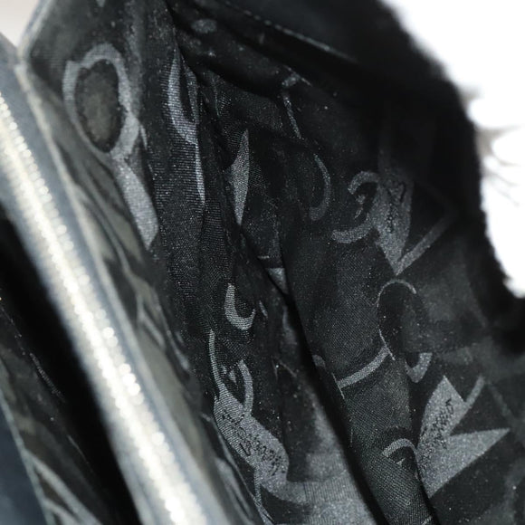 Salvatore Ferragamo Gancini Shoulder Bag Leather Black Silver Auth bs27093