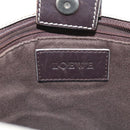 LOEWE Anagram Tote Bag PVC White Silver Auth bs27096-10