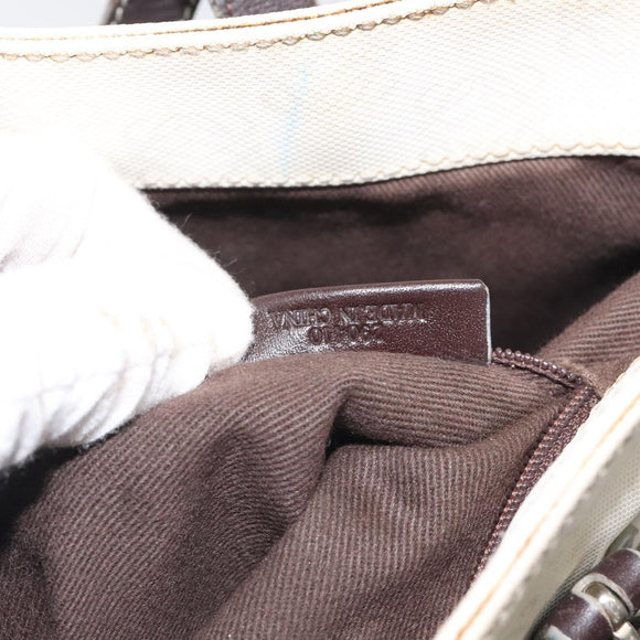 LOEWE Anagram Tote Bag PVC White Silver Auth bs27096