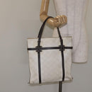 LOEWE Anagram Tote Bag PVC White Silver Auth bs27096-20