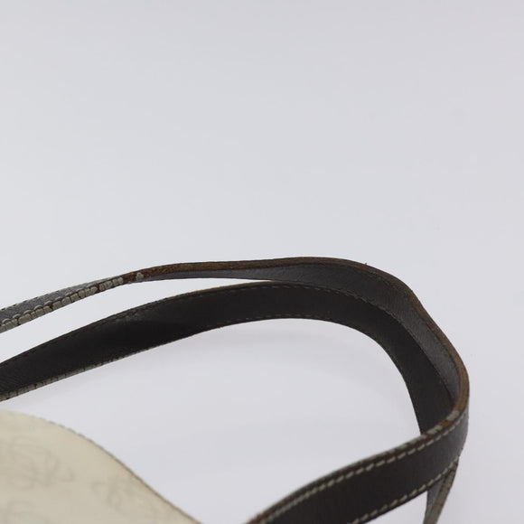 LOEWE Anagram Tote Bag PVC White Silver Auth bs27096