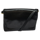 LOEWE Anagram Shoulder Bag Leather Black Gold Auth bs27097-1