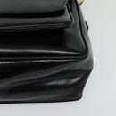 LOEWE Anagram Shoulder Bag Leather Black Gold Auth bs27097-14