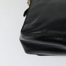 LOEWE Anagram Shoulder Bag Leather Black Gold Auth bs27097-15