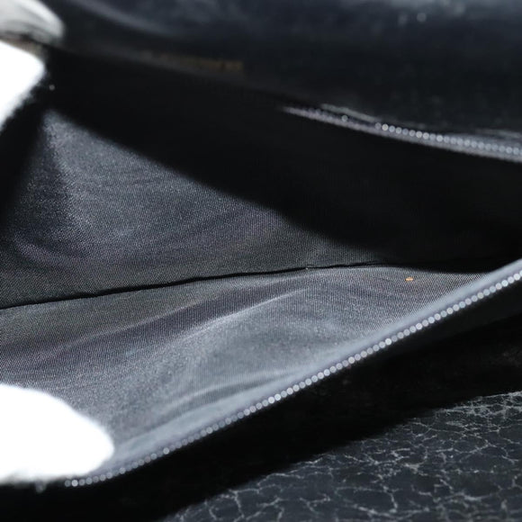 LOEWE Anagram Shoulder Bag Leather Black Gold Auth bs27097