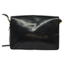 LOEWE Anagram Shoulder Bag Leather Black Gold Auth bs27097-2