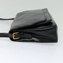 LOEWE Anagram Shoulder Bag Leather Black Gold Auth bs27097-3