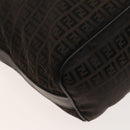 FENDI Zucchino Canvas Shoulder Bag Black Brown Auth bs27098-15