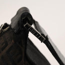 FENDI Zucchino Canvas Shoulder Bag Black Brown Auth bs27098-9