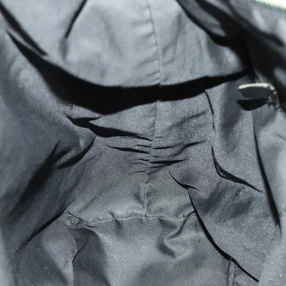 FENDI Zucchino Canvas Shoulder Bag Black Brown Auth bs27098