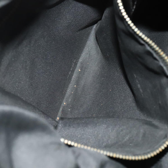 FENDI Zucchino Canvas Shoulder Bag Black Brown Auth bs27098