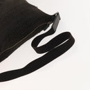 FENDI Zucchino Canvas Shoulder Bag Black Brown Auth bs27098-7