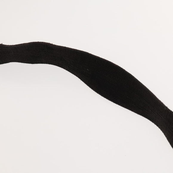 FENDI Zucchino Canvas Shoulder Bag Black Brown Auth bs27098