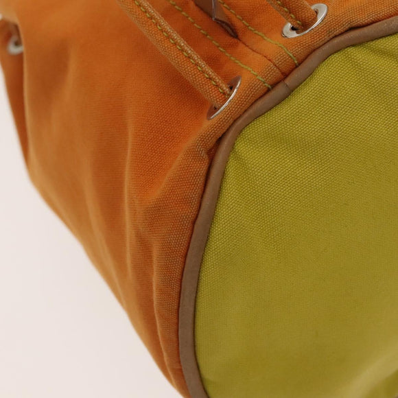 HERMES POSITION MIMILL Backpack Canvas Orange Silver Auth bs27100