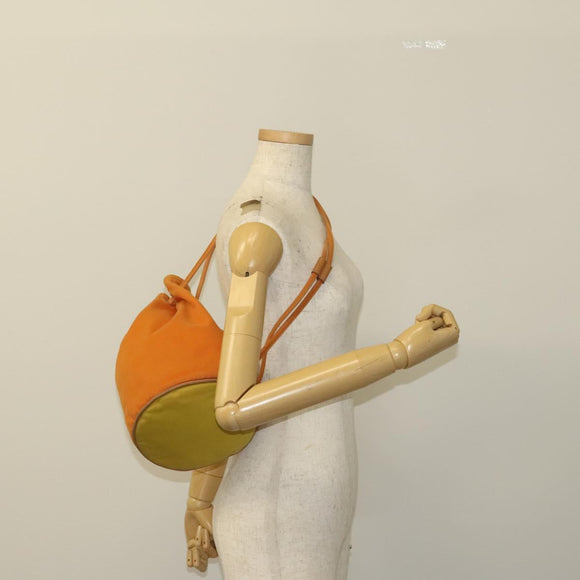 HERMES POSITION MIMILL Backpack Canvas Orange Silver Auth bs27100