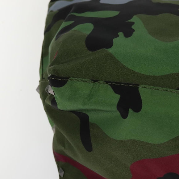 VALENTINO Camouflage Tote Bag Nylon Green Auth bs27104