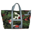 VALENTINO Camouflage Tote Bag Nylon Green Auth bs27104-13