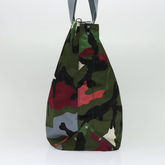 VALENTINO Camouflage Tote Bag Nylon Green Auth bs27104