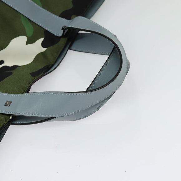VALENTINO Camouflage Tote Bag Nylon Green Auth bs27104