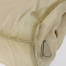 PRADA Hand Bag Nylon Beige Auth bs27127-9