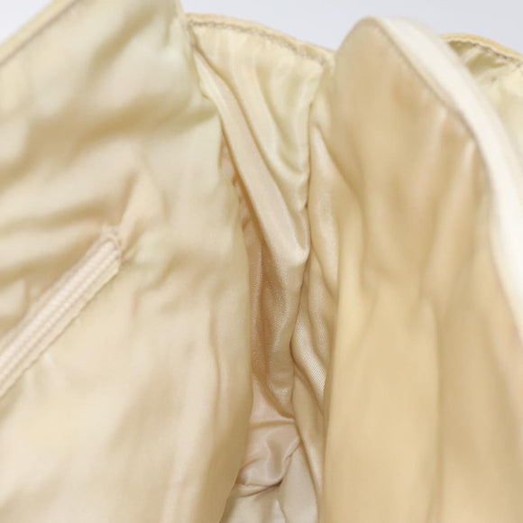 PRADA Hand Bag Nylon Beige Auth bs27127