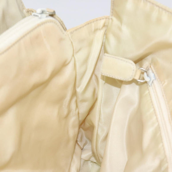 PRADA Hand Bag Nylon Beige Auth bs27127