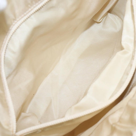 PRADA Hand Bag Nylon Beige Auth bs27127
