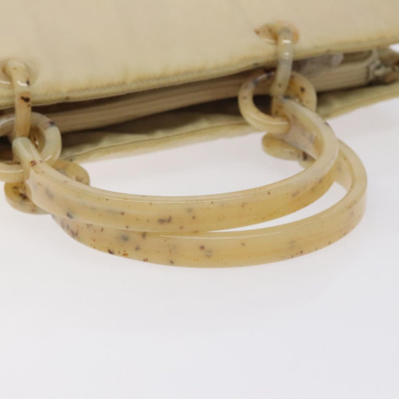 PRADA Hand Bag Nylon Beige Auth bs27127