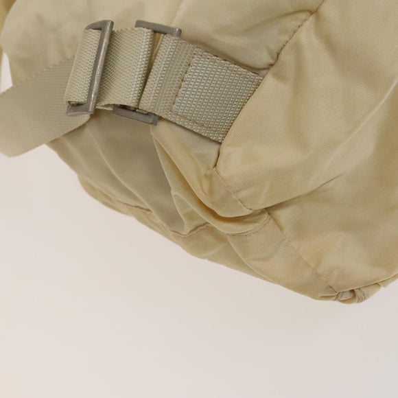 PRADA Backpack Nylon Beige Silver Auth bs27129