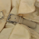 PRADA Backpack Nylon Beige Silver Auth bs27129-20