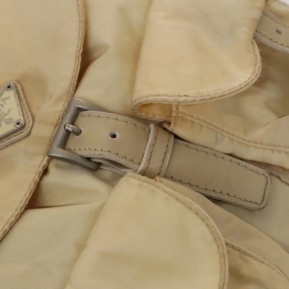 PRADA Backpack Nylon Beige Silver Auth bs27129