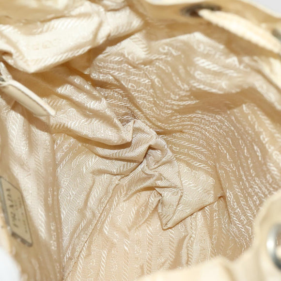 PRADA Backpack Nylon Beige Silver Auth bs27129