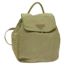 PRADA Backpack Nylon Beige Silver Auth bs27131-1