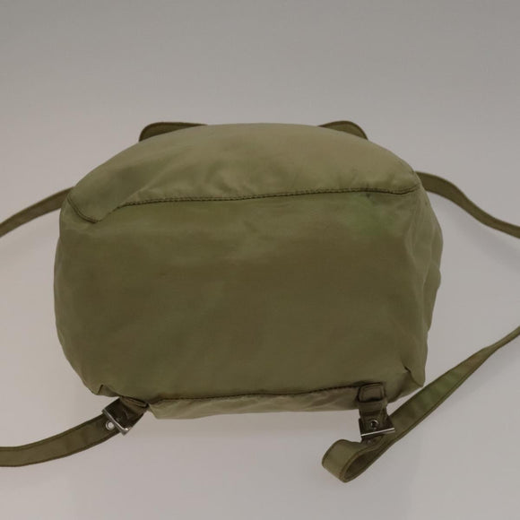 PRADA Backpack Nylon Beige Silver Auth bs27131