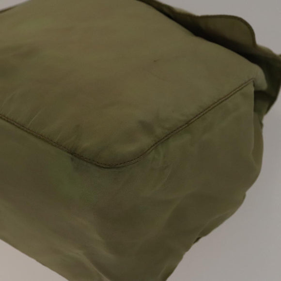 PRADA Backpack Nylon Beige Silver Auth bs27131