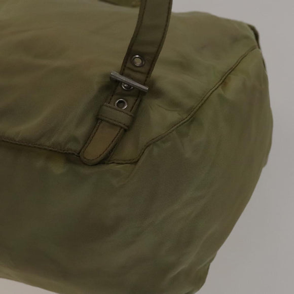 PRADA Backpack Nylon Beige Silver Auth bs27131