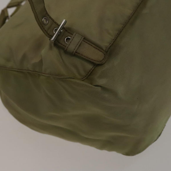 PRADA Backpack Nylon Beige Silver Auth bs27131
