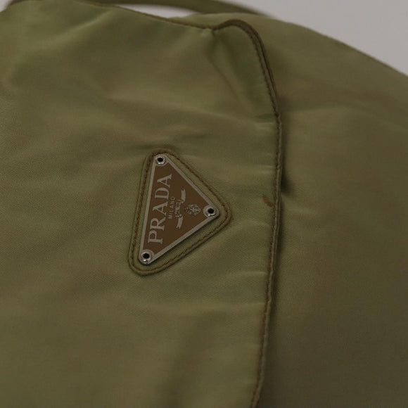 PRADA Backpack Nylon Beige Silver Auth bs27131