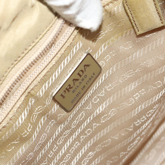 PRADA Backpack Nylon Beige Silver Auth bs27131