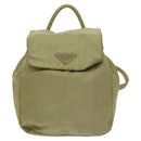 PRADA Backpack Nylon Beige Silver Auth bs27131-13