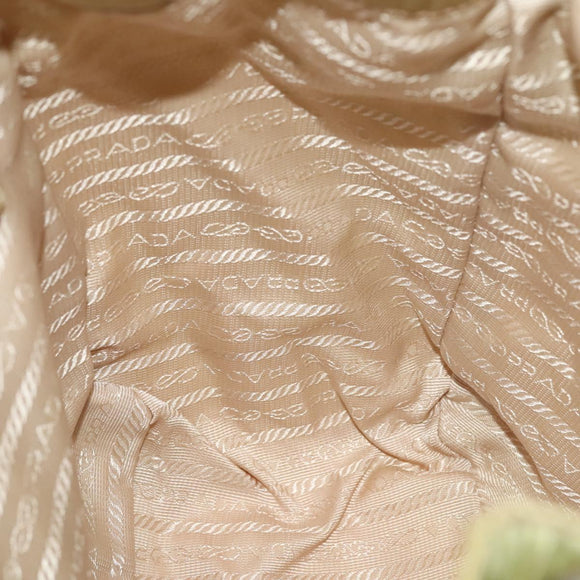 PRADA Backpack Nylon Beige Silver Auth bs27131