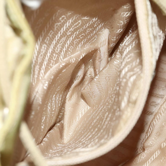 PRADA Backpack Nylon Beige Silver Auth bs27131