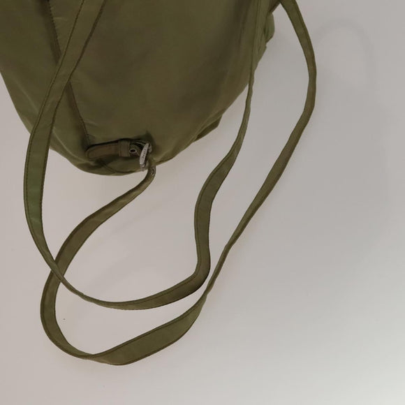 PRADA Backpack Nylon Beige Silver Auth bs27131