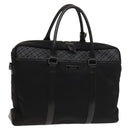 BURBERRY Black Label Business Bag Canvas Leather Black Silver Auth bs27132-1