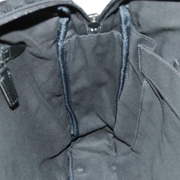 BURBERRY Black Label Business Bag Canvas Leather Black Silver Auth bs27132