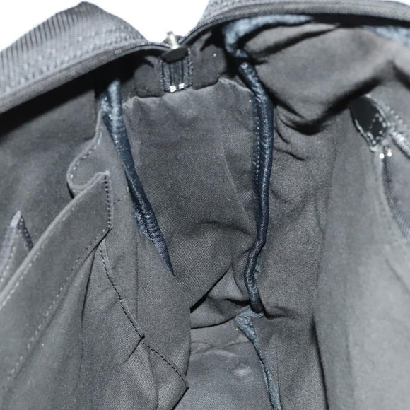 BURBERRY Black Label Business Bag Canvas Leather Black Silver Auth bs27132