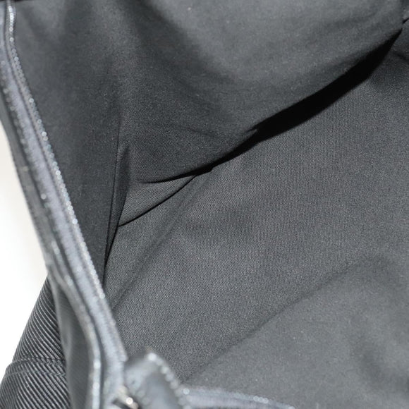 BURBERRY Black Label Business Bag Canvas Leather Black Silver Auth bs27132